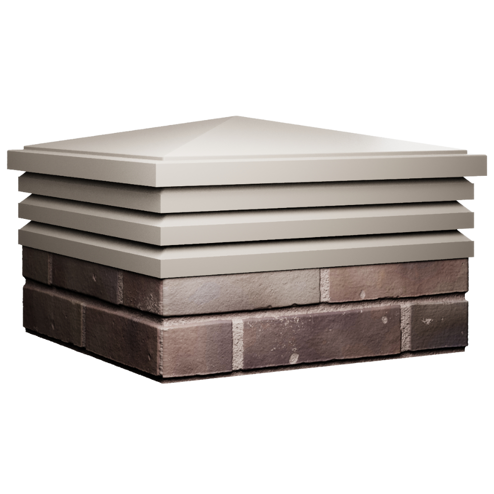 Колпак Zking Бона ХайТек Бежевый на столб 2х2 кирпича (513х513мм) в Ульяновске фото