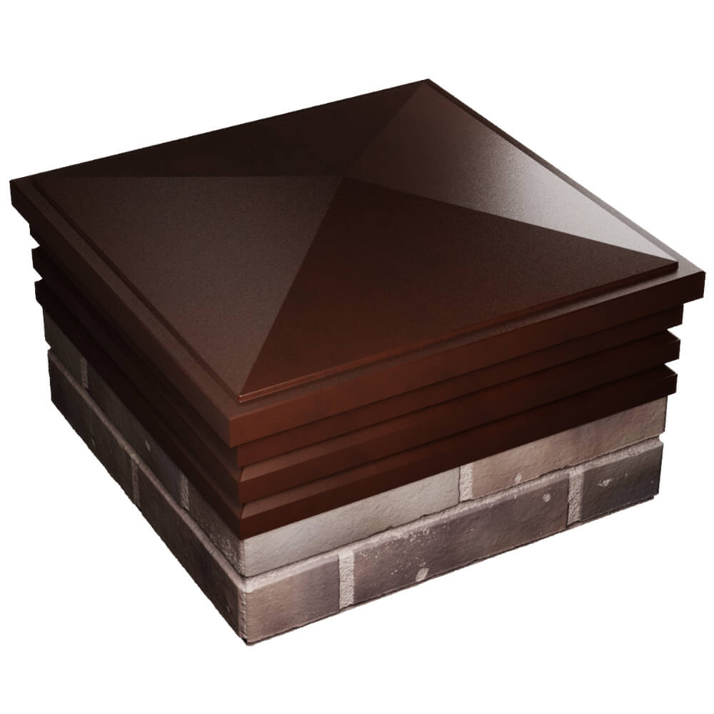 Колпак Zking Бона ХайТек Коричневый на столб 2х2 кирпича (513х513мм) в Ульяновске фото