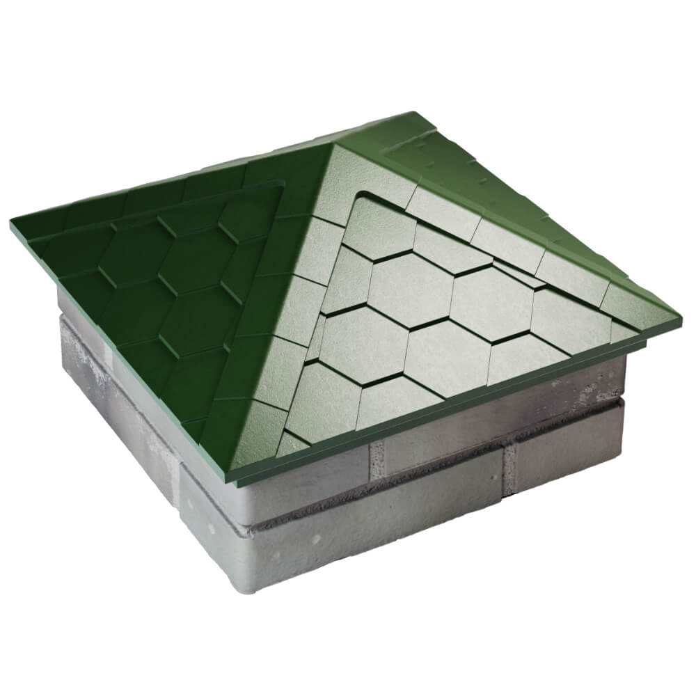 Колпак Zking Эверест Зеленый на столб 1.5х1.5 кирпича (390х390мм) в Ульяновске фото