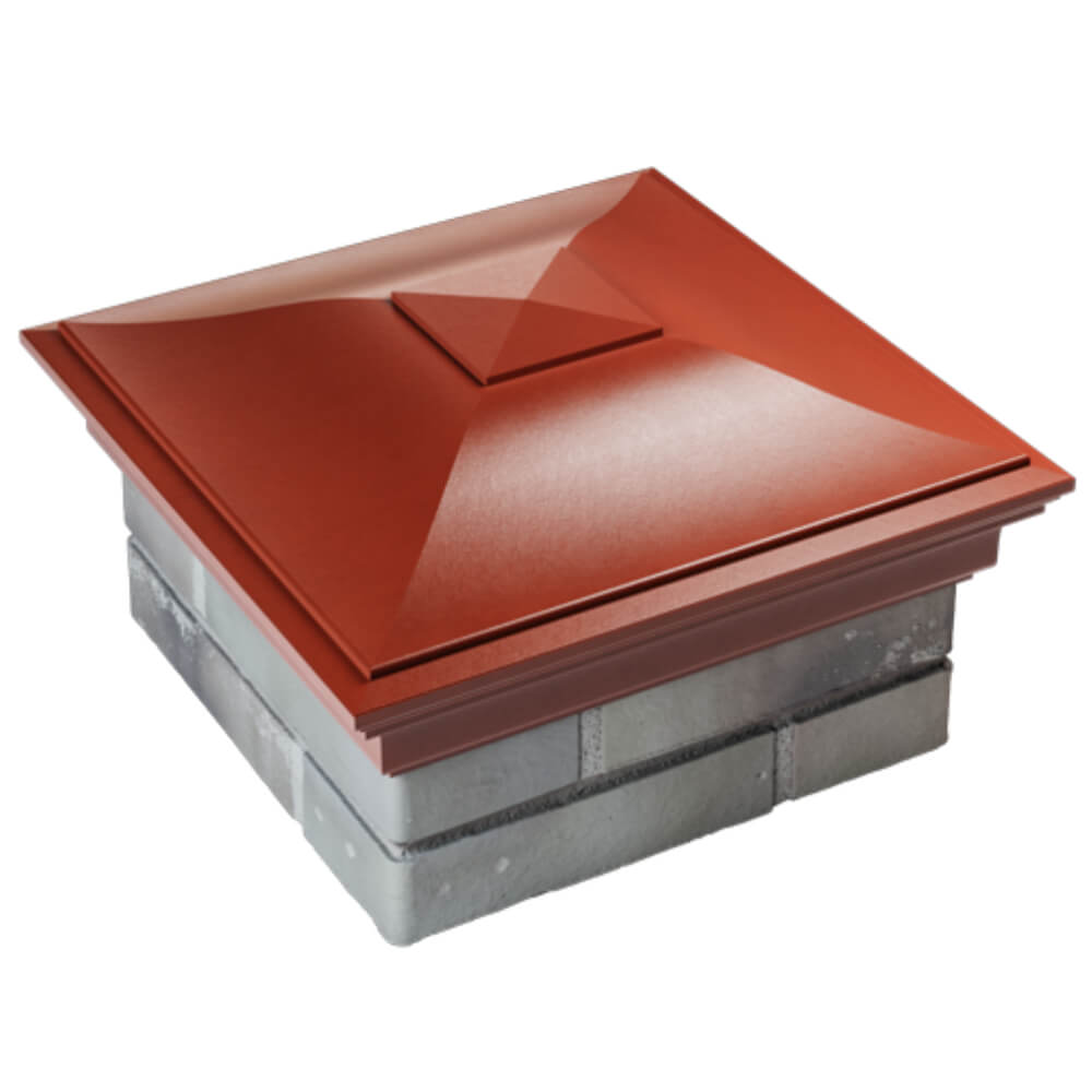 Колпак Zking Монблан Красный на столб 1.5х1.5 кирпича (385х385мм) в Ульяновске фото