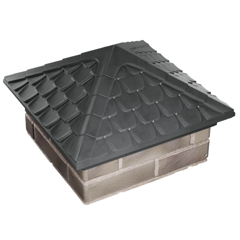 Колпак Zking Эльбрус Серый на столб 1.5х1.5 кирпича (385х385мм) в Ульяновске фото