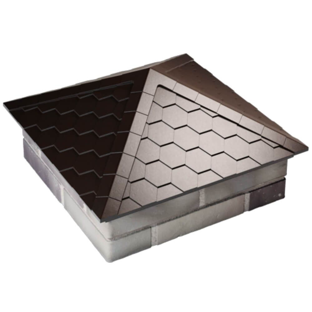 Колпак Zking Эверест Коричневый на столб 2х2 кирпича (535х535мм) Ульяновск фото