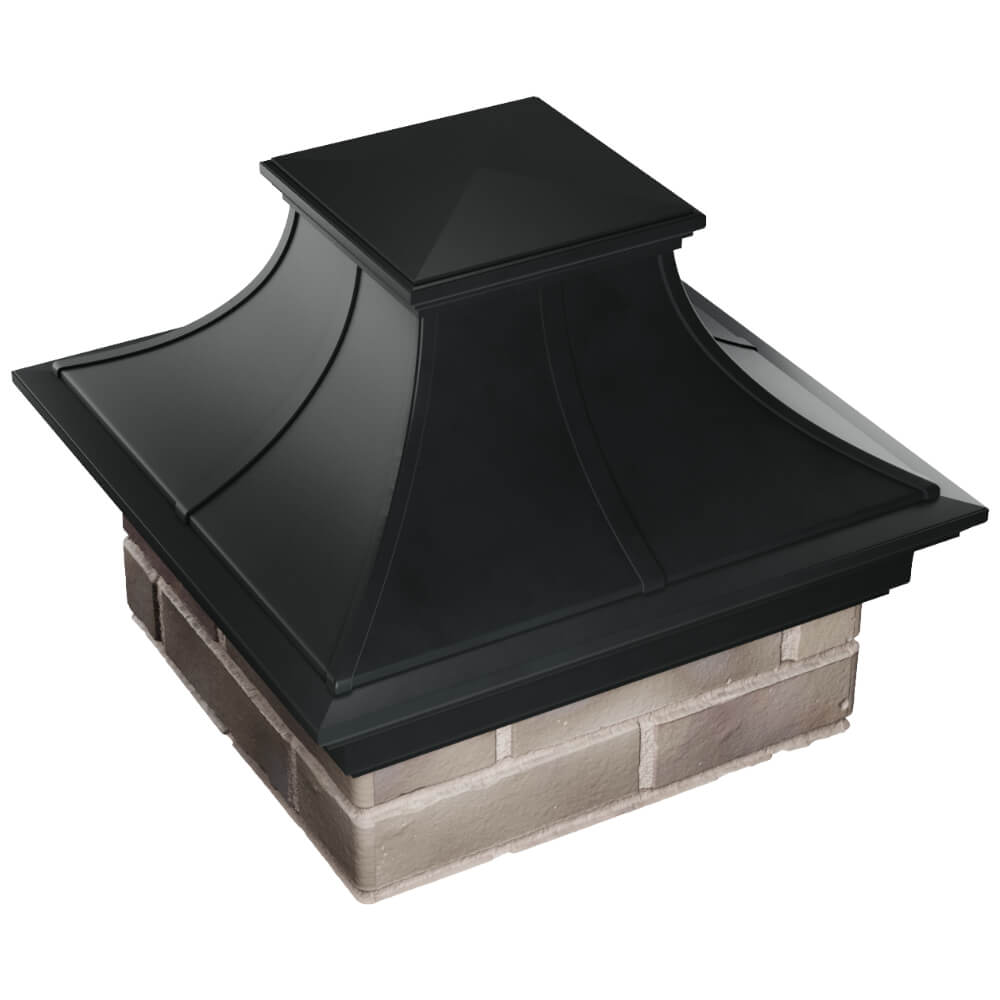 Колпак Zking Монблан Премиум Черный на столб 1.5х1.5 кирпича (385х385мм) в Ульяновске фото