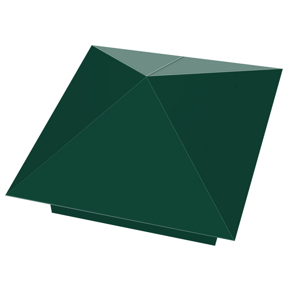 Колпак металлический 390х390мм RAL6005 Зеленый Мох заборный Ульяновск фото