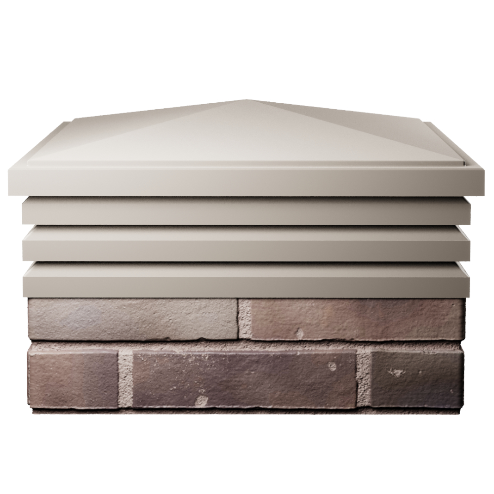 Колпак Zking Бона ХайТек Бежевый на столб 2х2 кирпича (513х513мм) Ульяновск фото