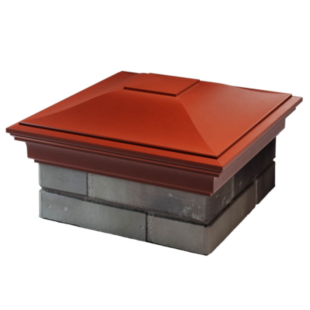 Колпак Zking Монблан Красный на столб 1.5х1.5 кирпича (385х385мм) в Ульяновске фото