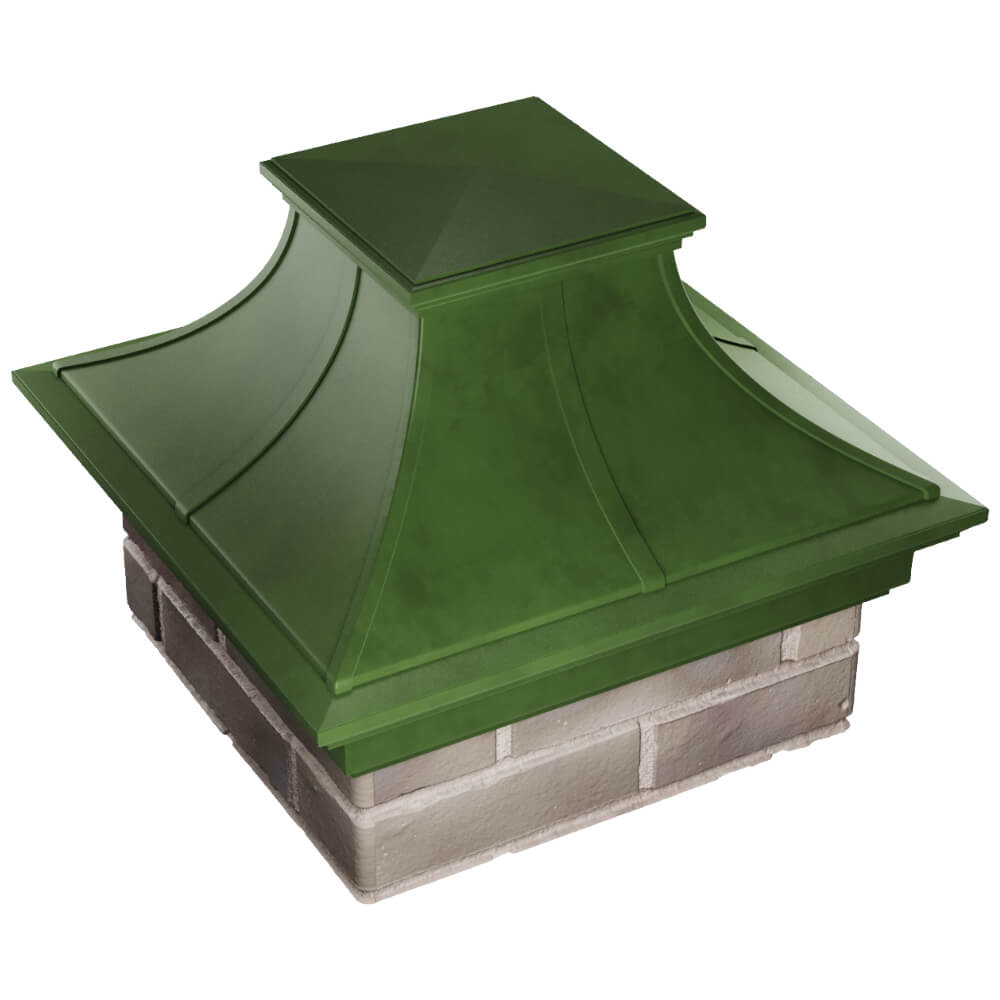 Колпак Zking Монблан Премиум Зеленый на столб 1.5х1.5 кирпича (385х385мм) в Ульяновске фото
