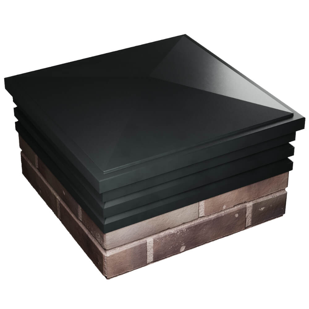 Колпак Zking Бона ХайТек Черный на столб 2х2 кирпича (513х513мм) в Ульяновске фото