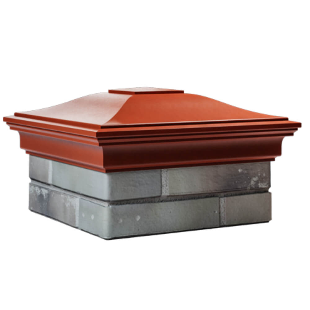 Колпак Zking Монблан Красный на столб 1.5х1.5 кирпича (385х385мм) в Ульяновске фото