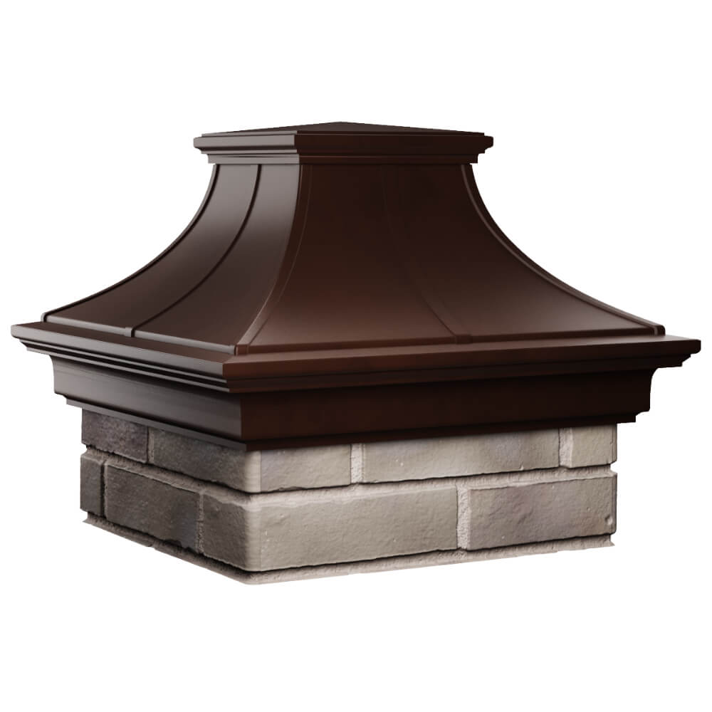 Колпак Zking Монблан Премиум Коричневый на столб 1.5х1.5 кирпича (385х385мм) в Ульяновске фото
