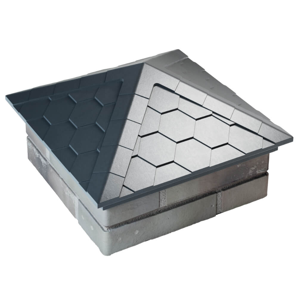 Колпак Zking Эверест Серый на столб 1.5х1.5 кирпича (390х390мм) в Ульяновске фото