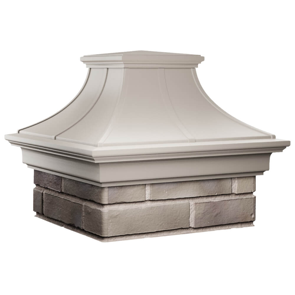 Колпак Zking Монблан Премиум Бежевый на столб 1.5х1.5 кирпича (385х385мм) в Ульяновске фото