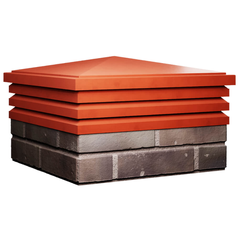 Колпак Zking Бона ХайТек Красный на столб 2х2 кирпича (513х513мм) в Ульяновске фото