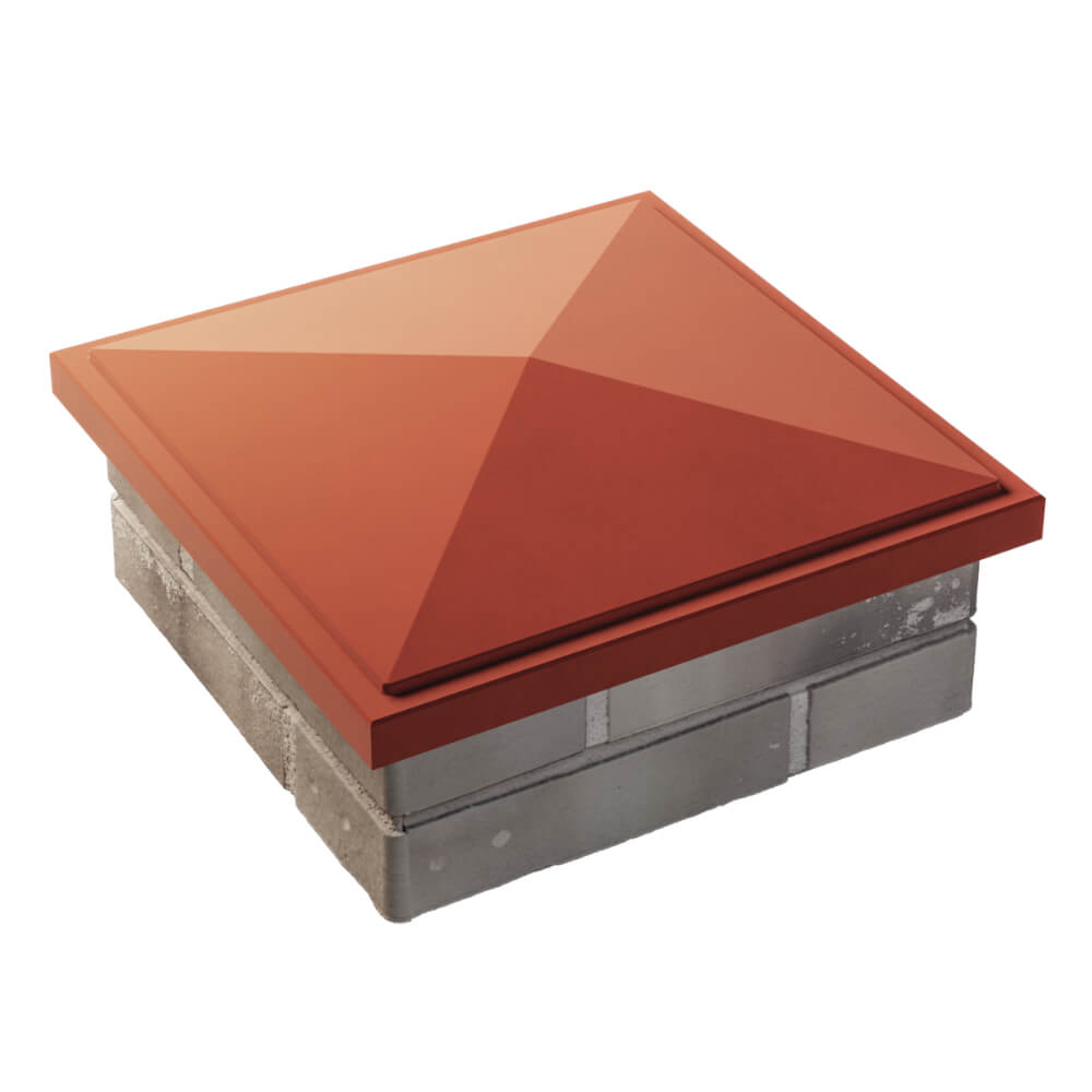 Колпак Zking БонаМоно Красный на столб 1.5х1.5 кирпича (385х385, 400х400мм) в Ульяновске фото