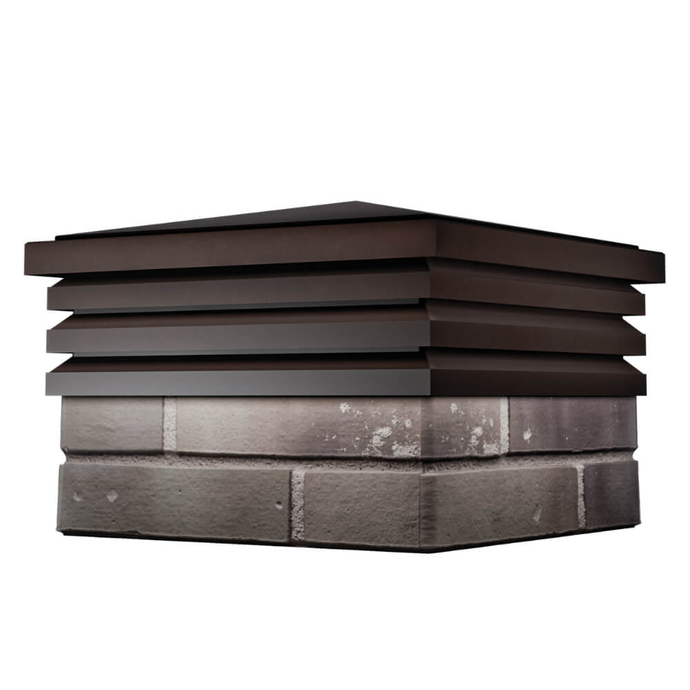 Колпак Zking Бона ХайТек Коричневый на столб 1.5х1.5 кирпича (385х385мм) в Ульяновске фото