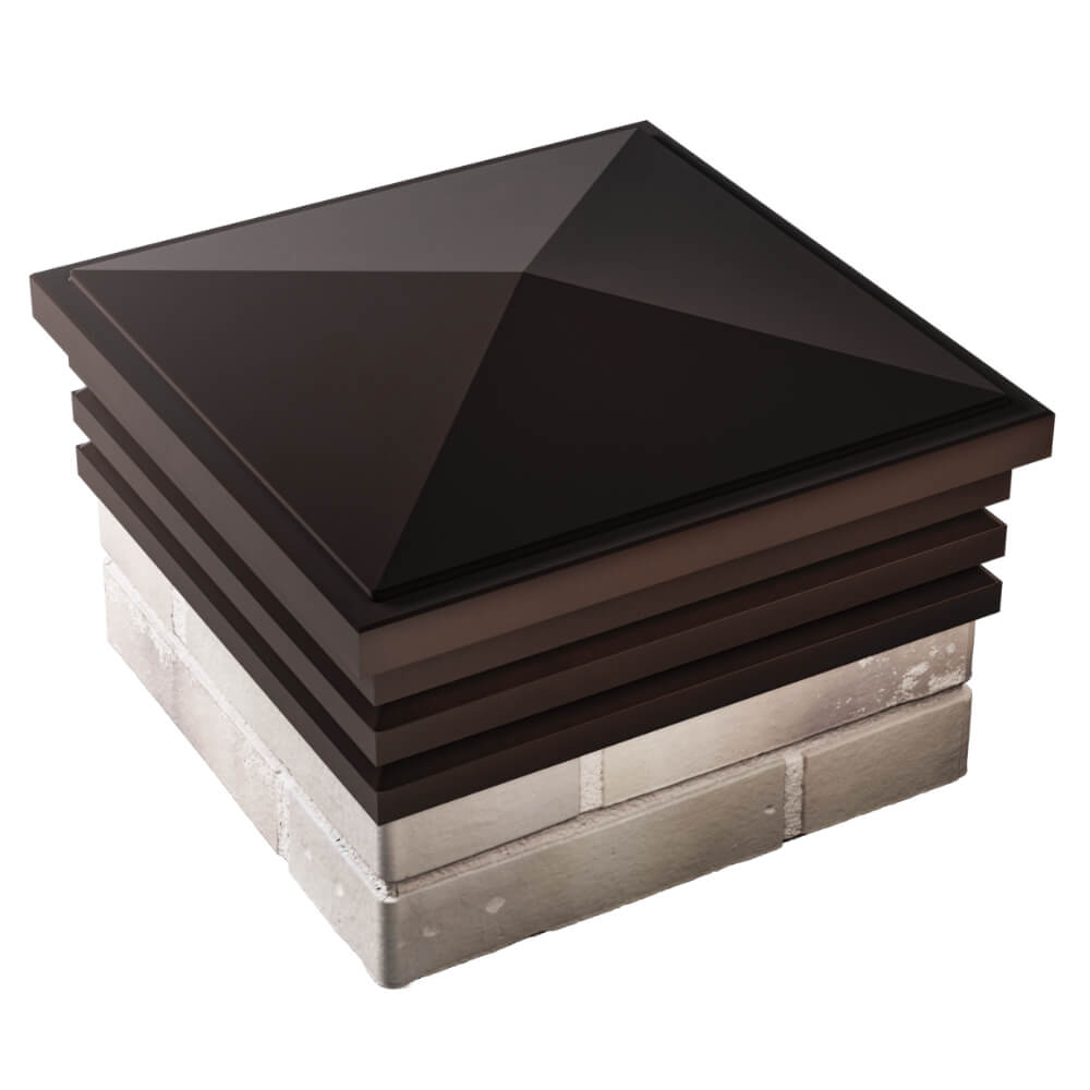 Колпак Zking Бона ХайТек Коричневый на столб 1.5х1.5 кирпича (385х385мм) в Ульяновске фото