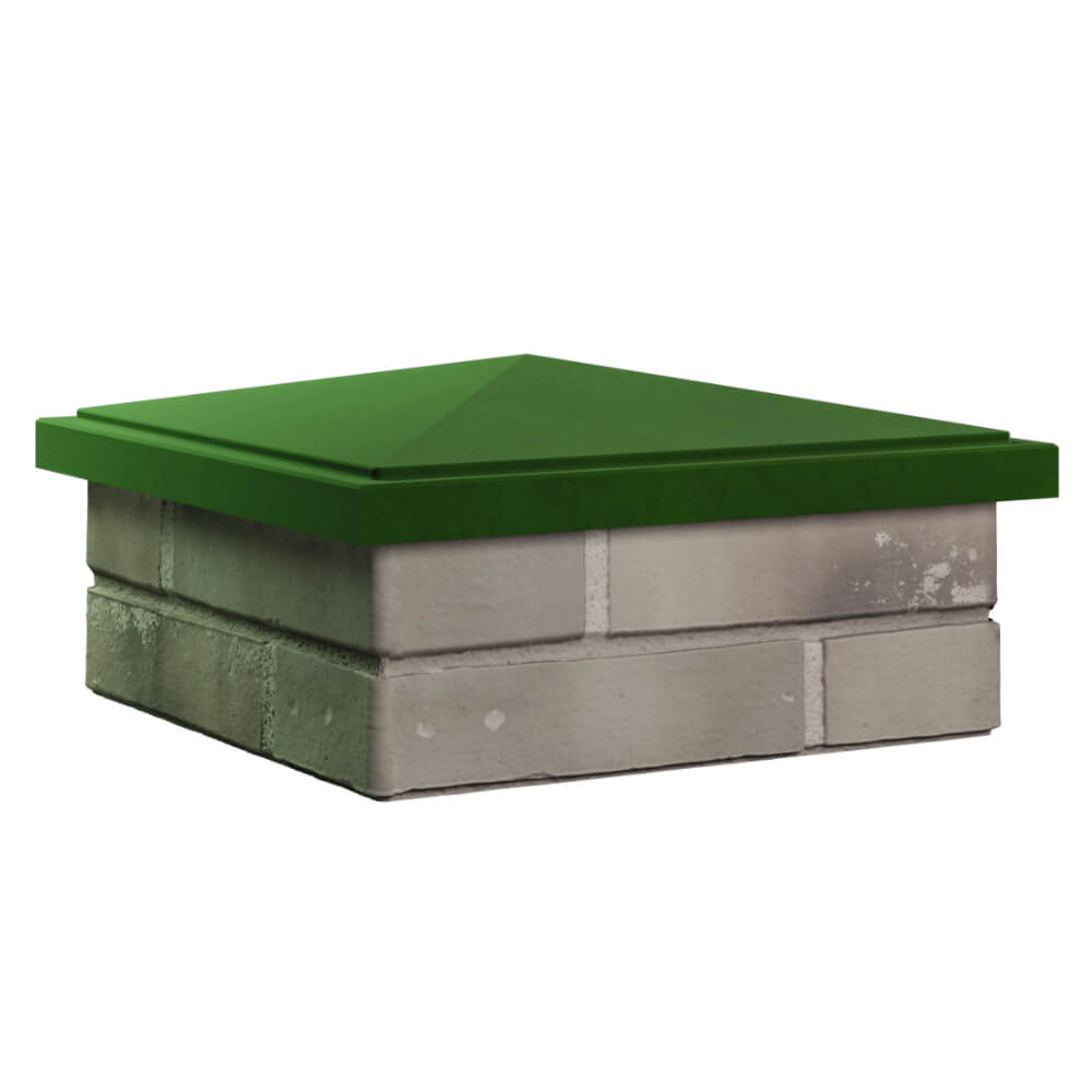 Колпак Zking БонаМоно Зеленый на столб 1.5х1.5 кирпича (385х385, 400х400мм) в Ульяновске фото