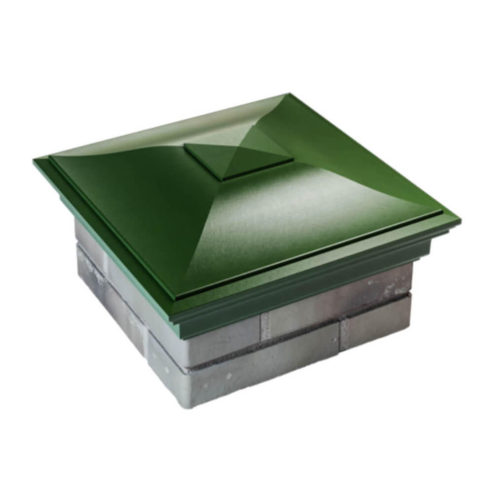 Колпак Zking Монблан Зеленый на столб 1.5х1.5 еврокирпича 0.7НФ (355х355мм) в Ульяновске фото