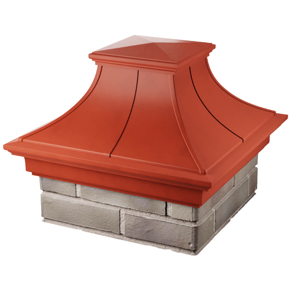 Колпак Zking Монблан Премиум Красный на столб 1.5х1.5 кирпича (385х385мм) в Ульяновске фото