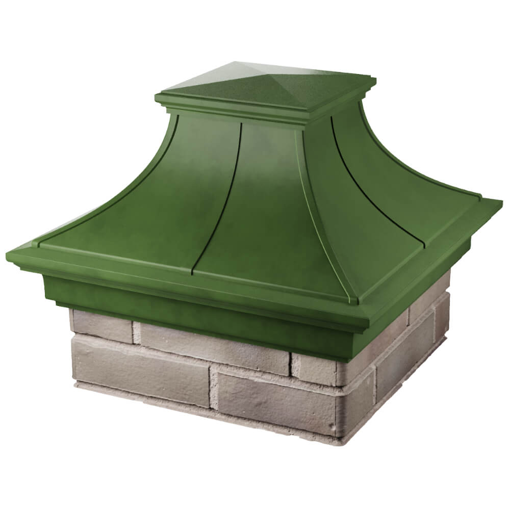 Колпак Zking Монблан Премиум Зеленый на столб 1.5х1.5 кирпича (385х385мм) в Ульяновске фото