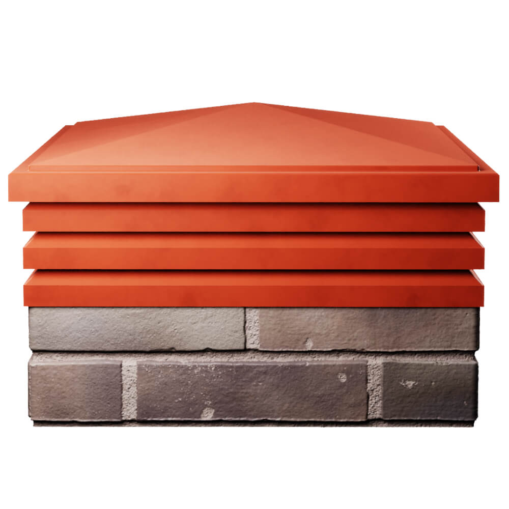 Колпак Zking Бона ХайТек Красный на столб 2х2 кирпича (513х513мм) Ульяновск фото