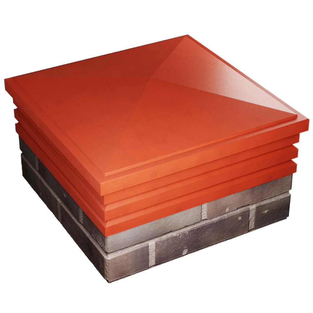 Колпак Zking Бона ХайТек Красный на столб 2х2 кирпича (513х513мм) в Ульяновске фото