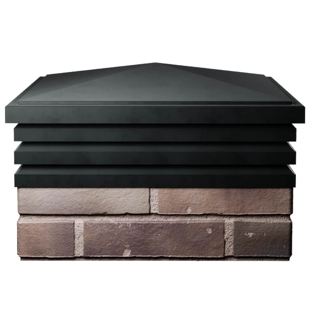 Колпак Zking Бона ХайТек Черный на столб 2х2 кирпича (513х513мм) Ульяновск фото