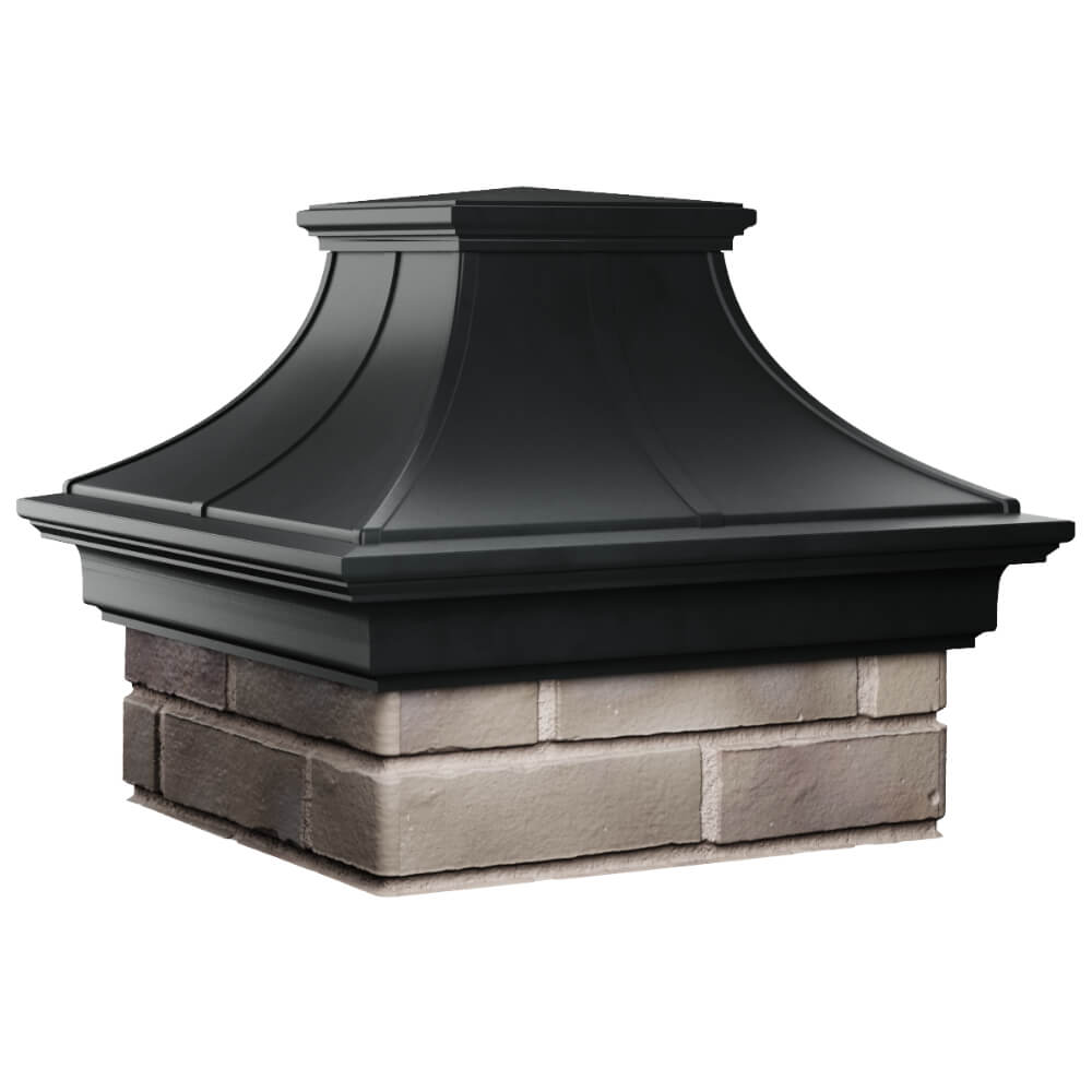 Колпак Zking Монблан Премиум Черный на столб 1.5х1.5 кирпича (385х385мм) в Ульяновске фото
