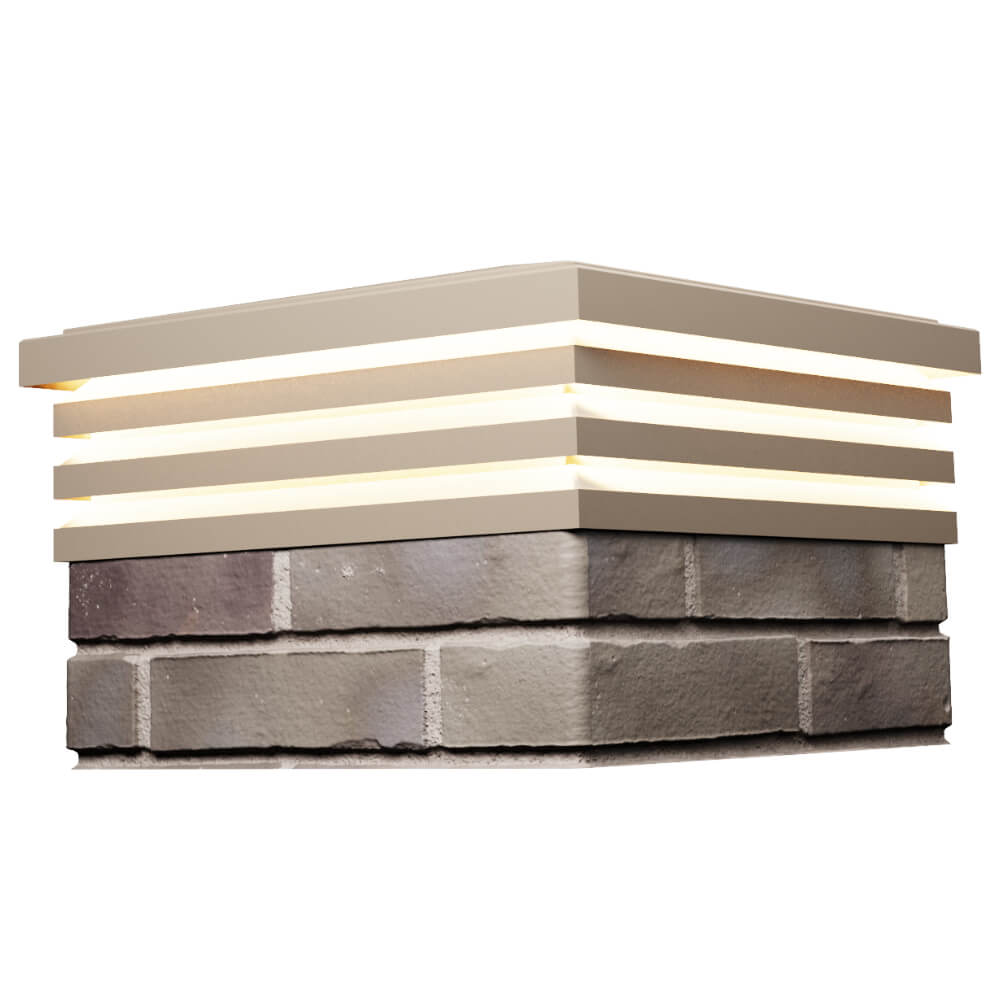 Колпак Zking Бона ХайТек Бежевый на столб 1.5х1.5 кирпича (385х385мм) с подсветкой в Ульяновске фото