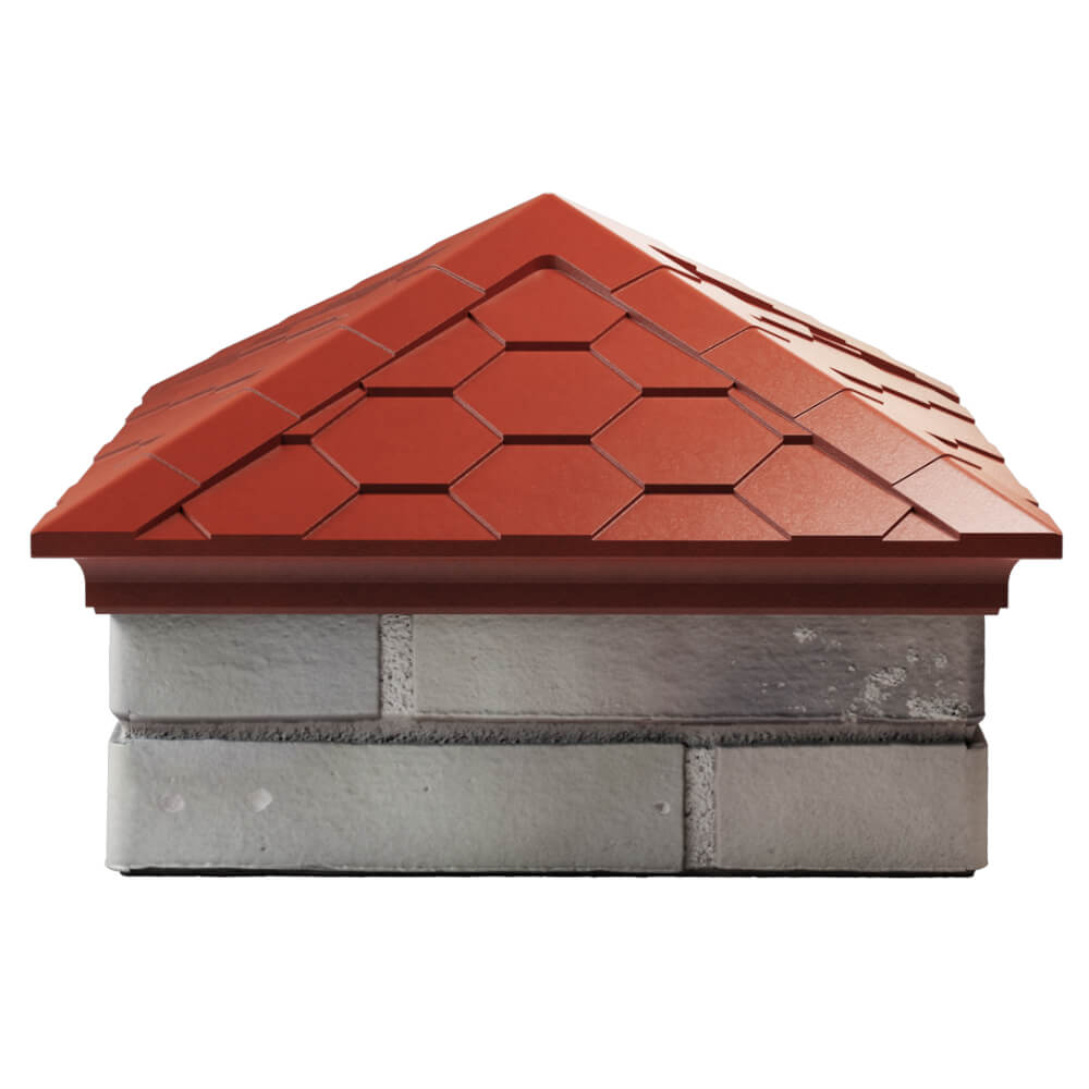 Колпак Zking Эверест Красный на столб 1.5х1.5 кирпича (390х390мм) Ульяновск фото