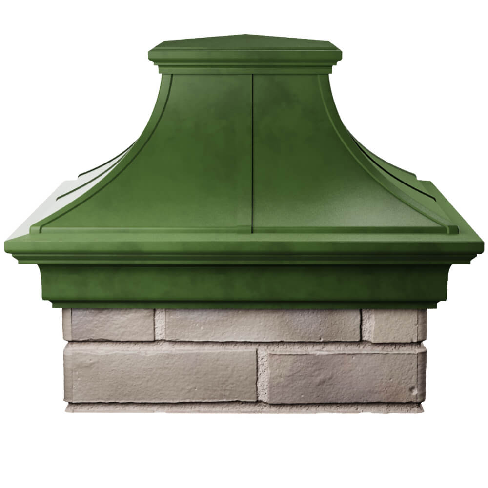 Колпак Zking Монблан Премиум Зеленый на столб 1.5х1.5 кирпича (385х385мм) Ульяновск фото