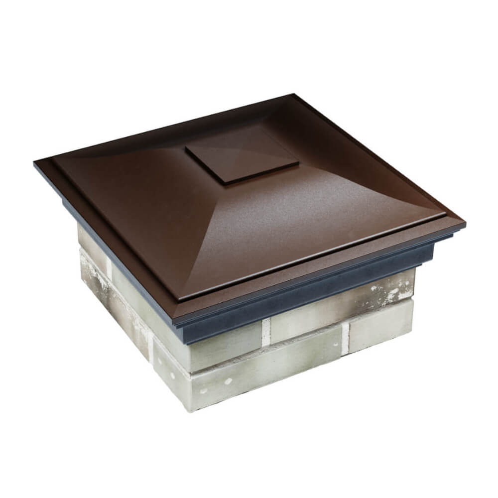 Колпак Zking Монблан Коричневый на столб 1.5х1.5 еврокирпича 0.7НФ (355х355мм) в Ульяновске фото