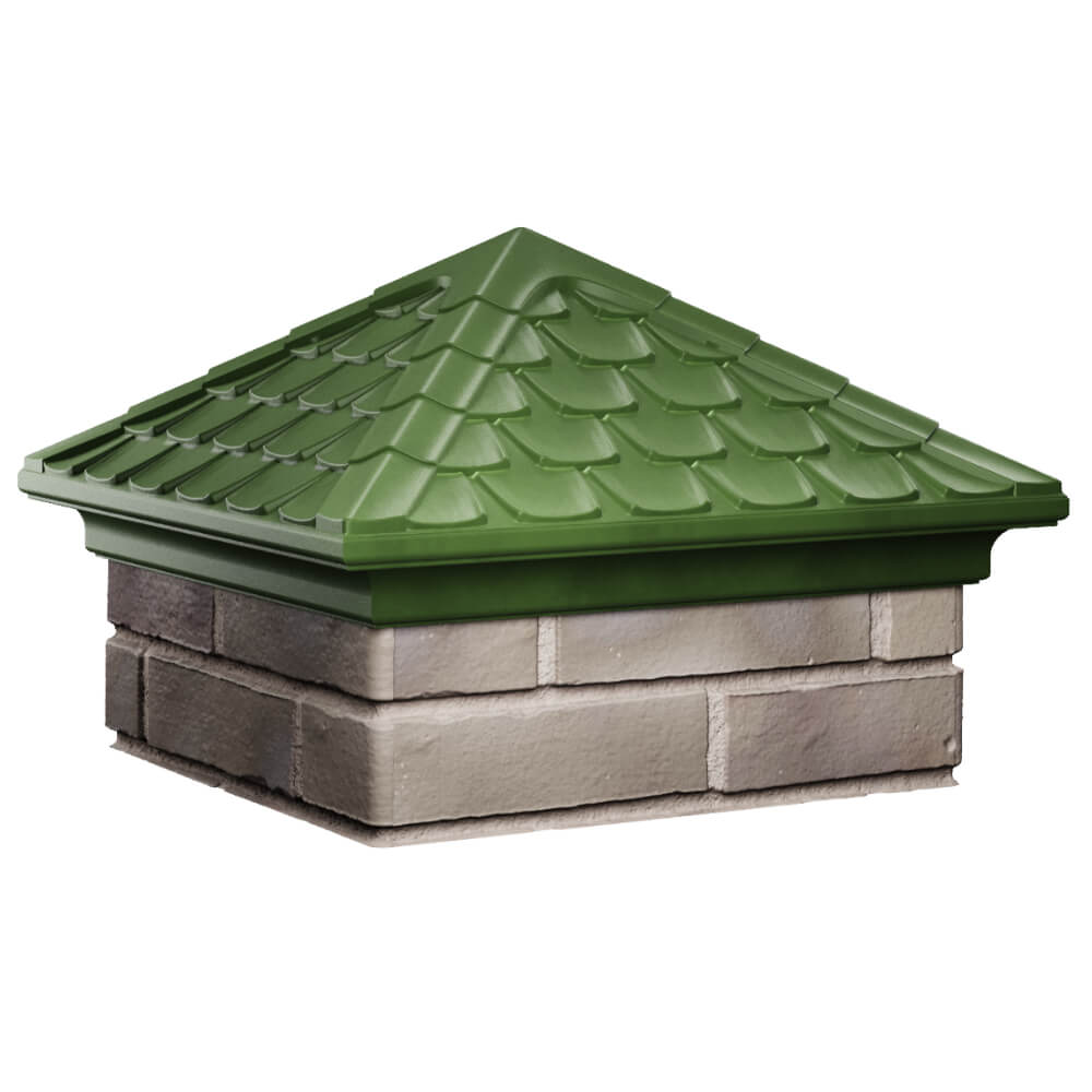 Колпак Zking Эльбрус Зеленый на столб 1.5х1.5 кирпича (385х385мм) в Ульяновске фото