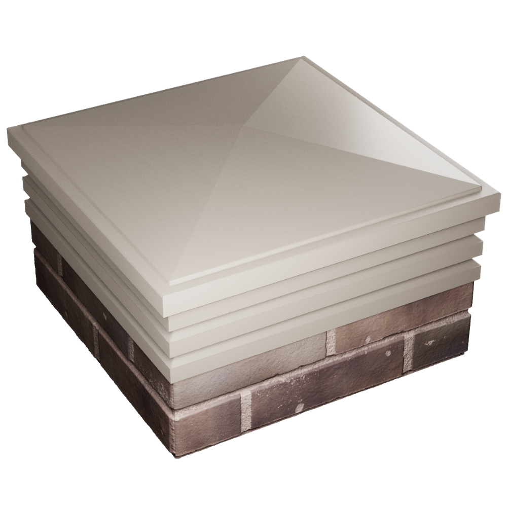 Колпак Zking Бона ХайТек Бежевый на столб 2х2 кирпича (513х513мм) в Ульяновске фото