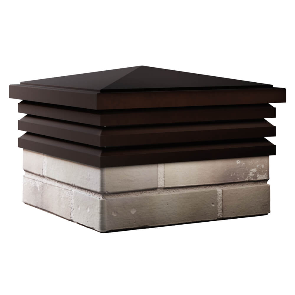 Колпак Zking Бона ХайТек Коричневый на столб 1.5х1.5 кирпича (385х385мм) в Ульяновске фото