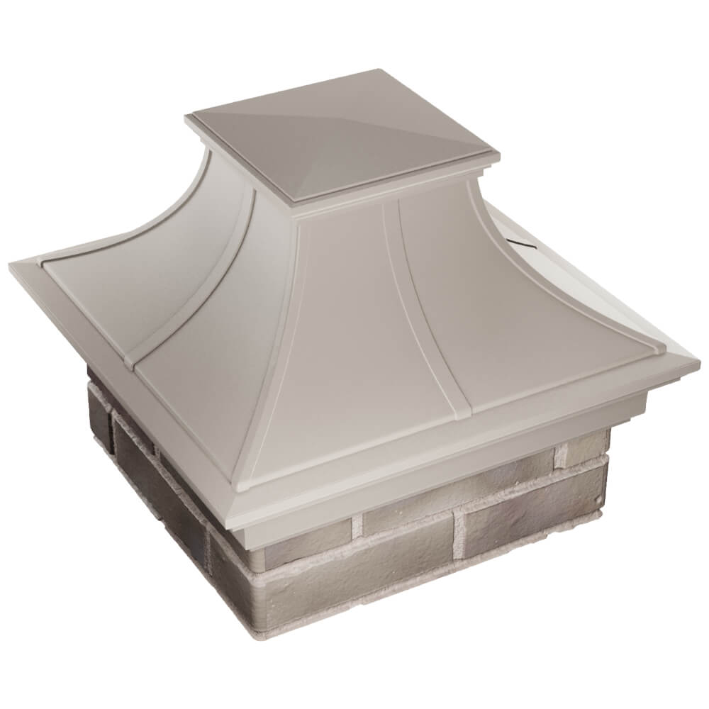 Колпак Zking Монблан Премиум Бежевый на столб 1.5х1.5 кирпича (385х385мм) в Ульяновске фото
